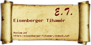 Eisenberger Tihamér névjegykártya
